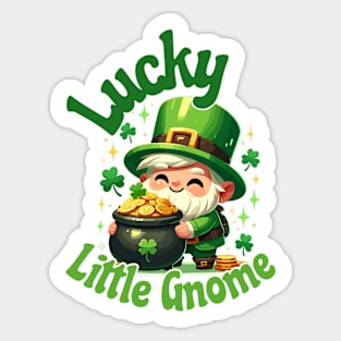 Lucky Little Gnome with Pot of Gold - St. Patrick's Day Sticker